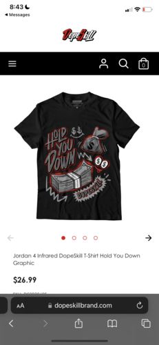Customer photo review of Jordan 4 Infrared DopeSkill T-Shirt Get Rich Graphic