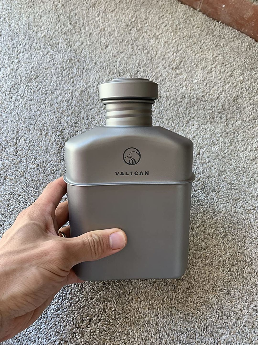 Customer photo review of Valtcan Titanium Miltary Canteen with Mess kit Set 1.1L, 750ml, 400ml Lunchbox cup with lid and Carrying Case