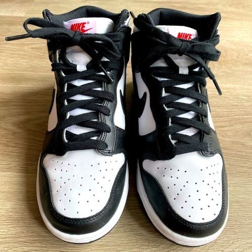 Customer photo review of Nike Dunk High 'Panda Black White' Women's