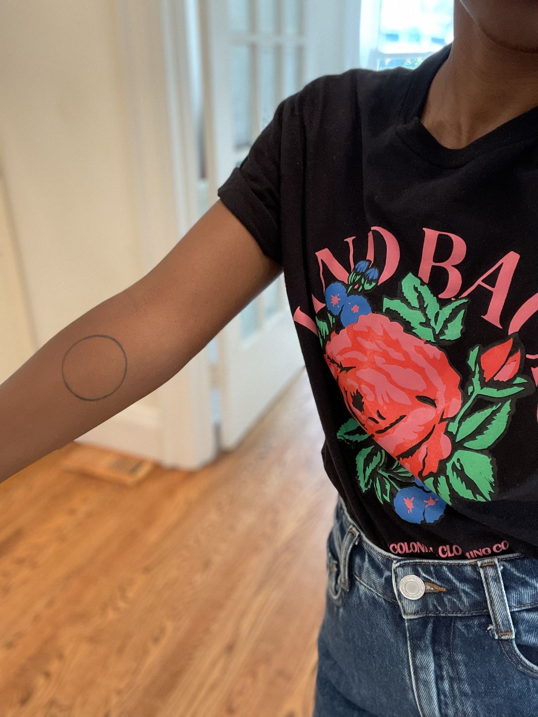 Customer photo review of Land Back Rose Tee
