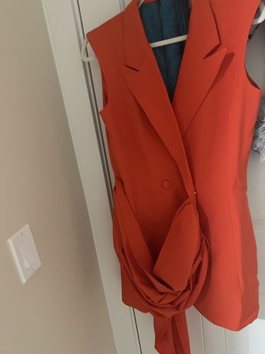 Customer photo review of Orange Glamorous Double Breasted Irregular Mini Dress