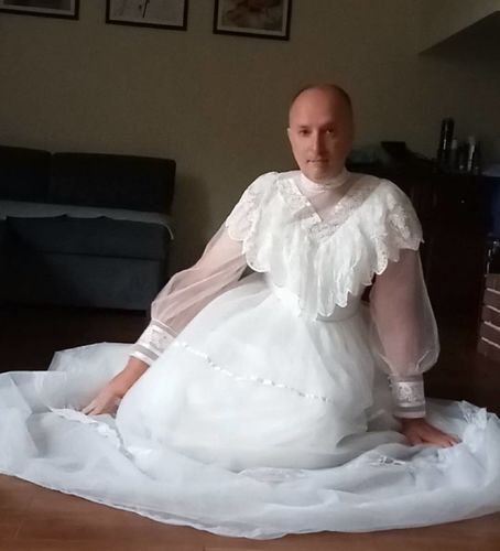 Customer photo review of Gunne Sax Inspired Victorian Modest Wedding Dress - Gunne Sax White Prom Dress - Modest Lace Victorian Dress - Plus Size