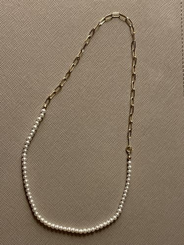Customer photo review of Cleo Mini Pearl and Chain Necklace
