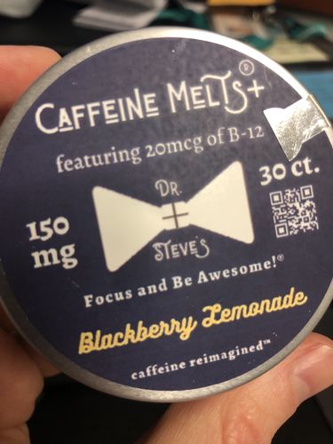 Customer photo review of Blackberry Lemonade Caffeine Melts® PLUS (150mg + 20mcg B12)