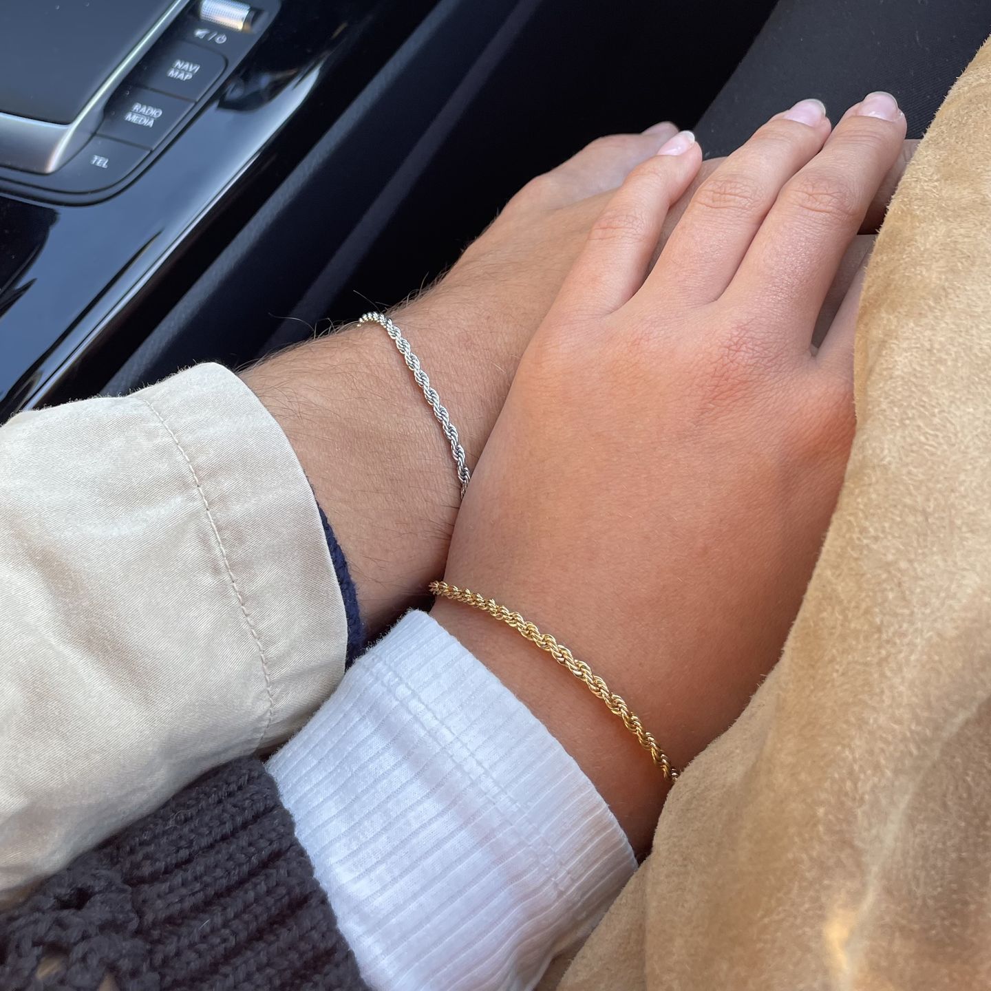 Customer photo review of CLEAN ROPE BRACELET. - 3MM WHITE GOLD