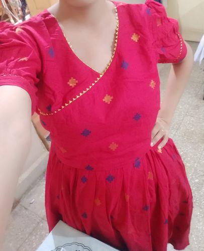 Customer photo review of Festive Red Angaraka Maxi