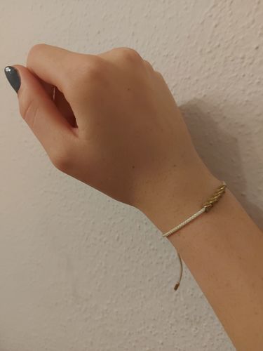 Kundenbewertung mit Foto zu Handgemachtes Tibetanisches Buddhisten Glücks-Armband aus Kupfer Modell 2