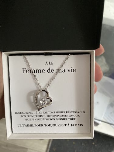 Customer photo review of Collier Amour Éternel - À la femme de ma vie - Je t'aime, pour toujours...