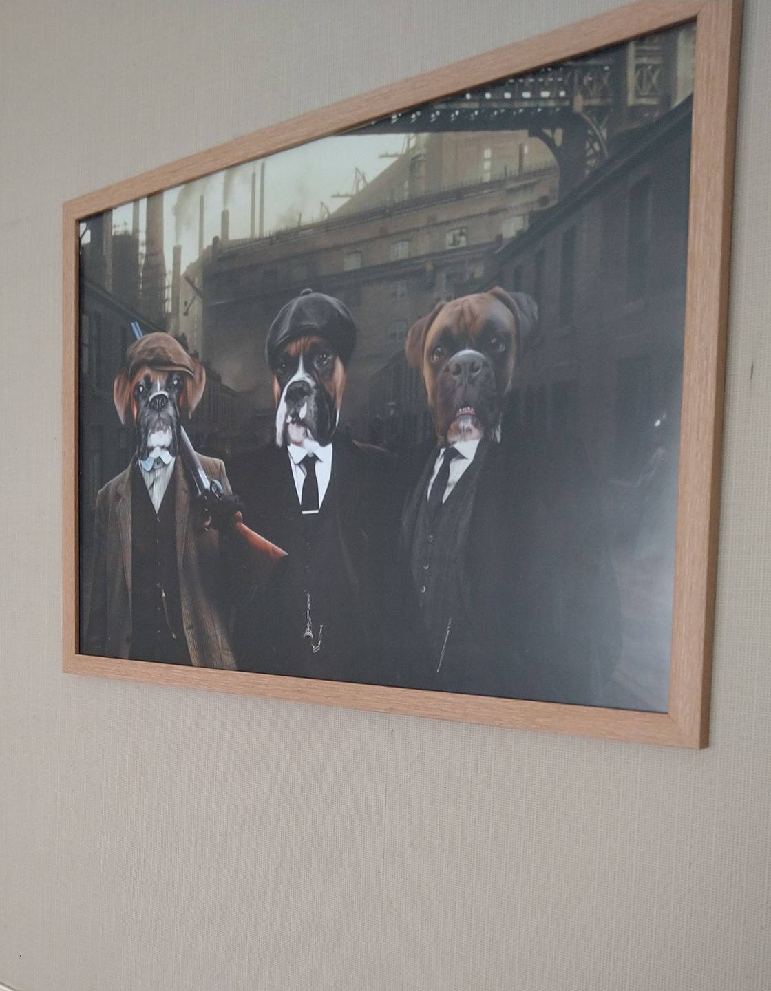Customer photo review of The 3 Brothers (Peaky Blinders Inspired): Custom Pet Portrait