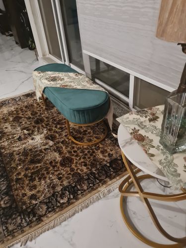 Customer photo review of 3 Seater Luxury Wooden Stool With Steel Stand -481