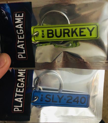 Customer photo review of NSW Colour Licence Plate Custom Keychain