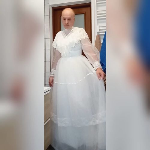 Customer photo review of Gunne Sax Inspired Victorian Modest Wedding Dress - Gunne Sax White Prom Dress - Modest Lace Victorian Dress - Plus Size