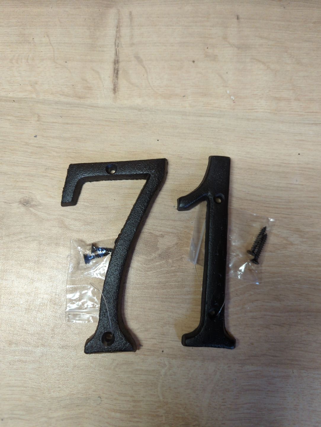 Customer photo review of 6" Cast Iron House Numbers · Black  ·