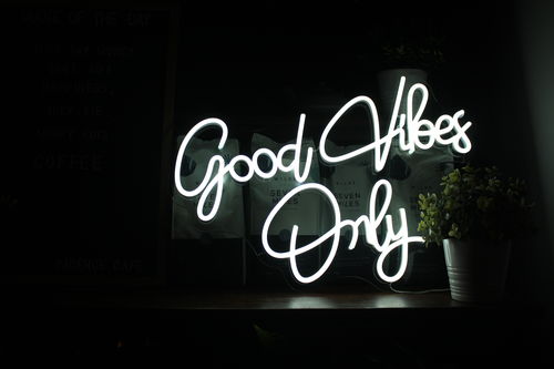 Customer photo review of Good Vibes Only Neon Lights