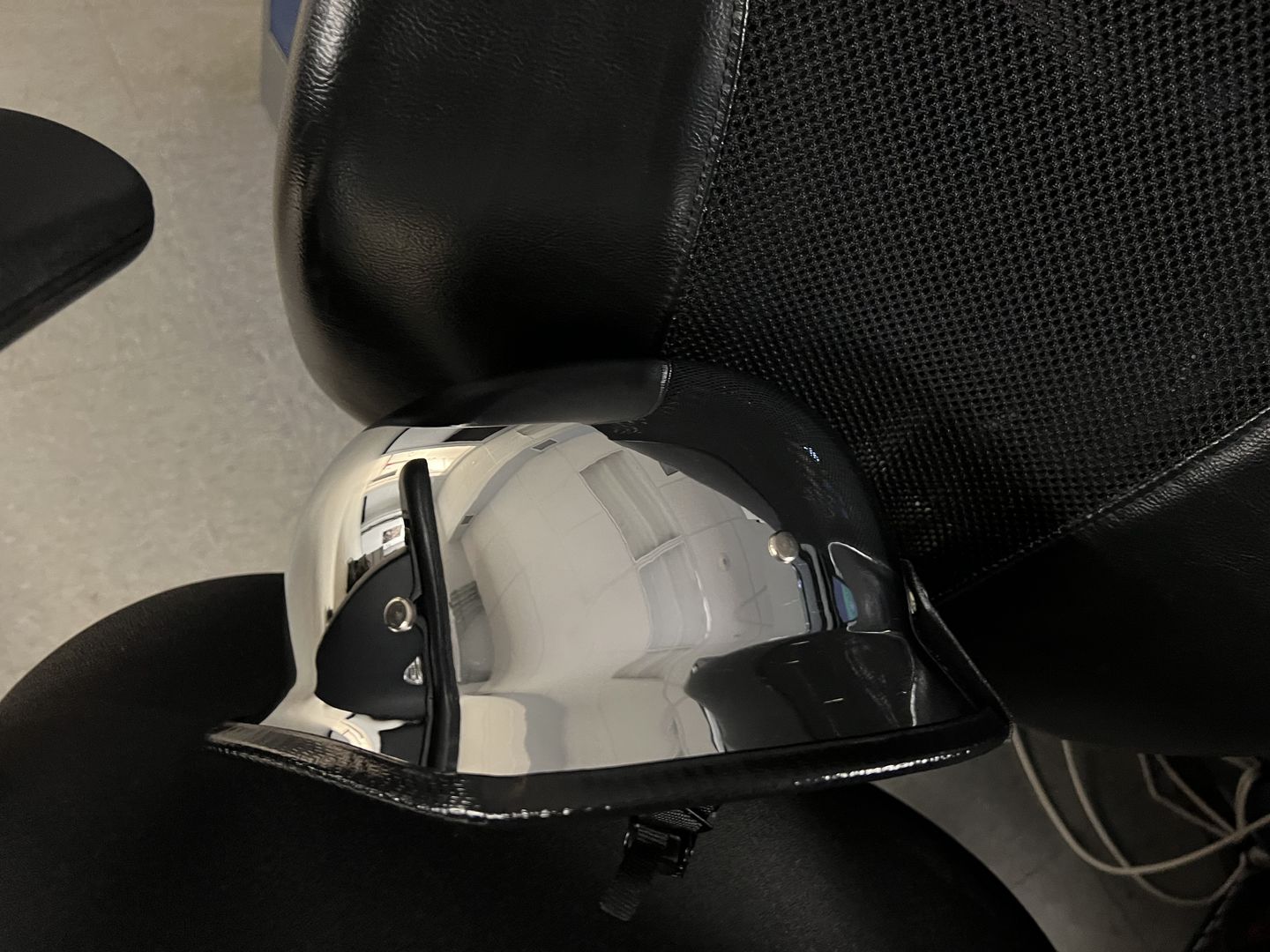Customer photo review of Mayan Style Half Helmet - Chrome