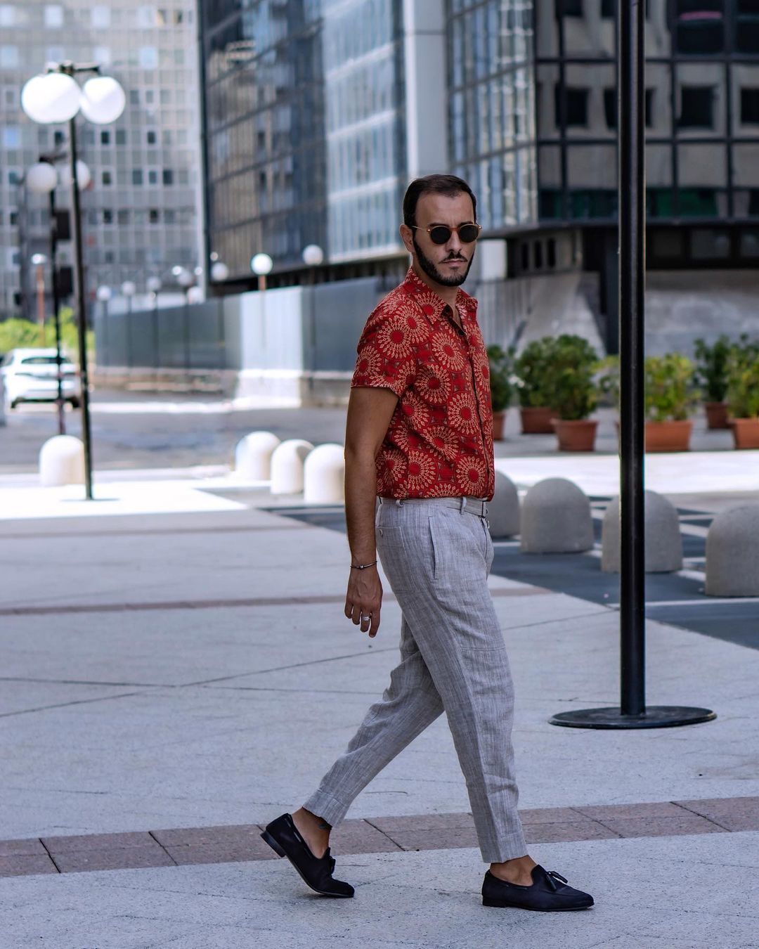 Customer photo review of Men's Cotton 70s Leisure Vintage Short Sleeve Shirt