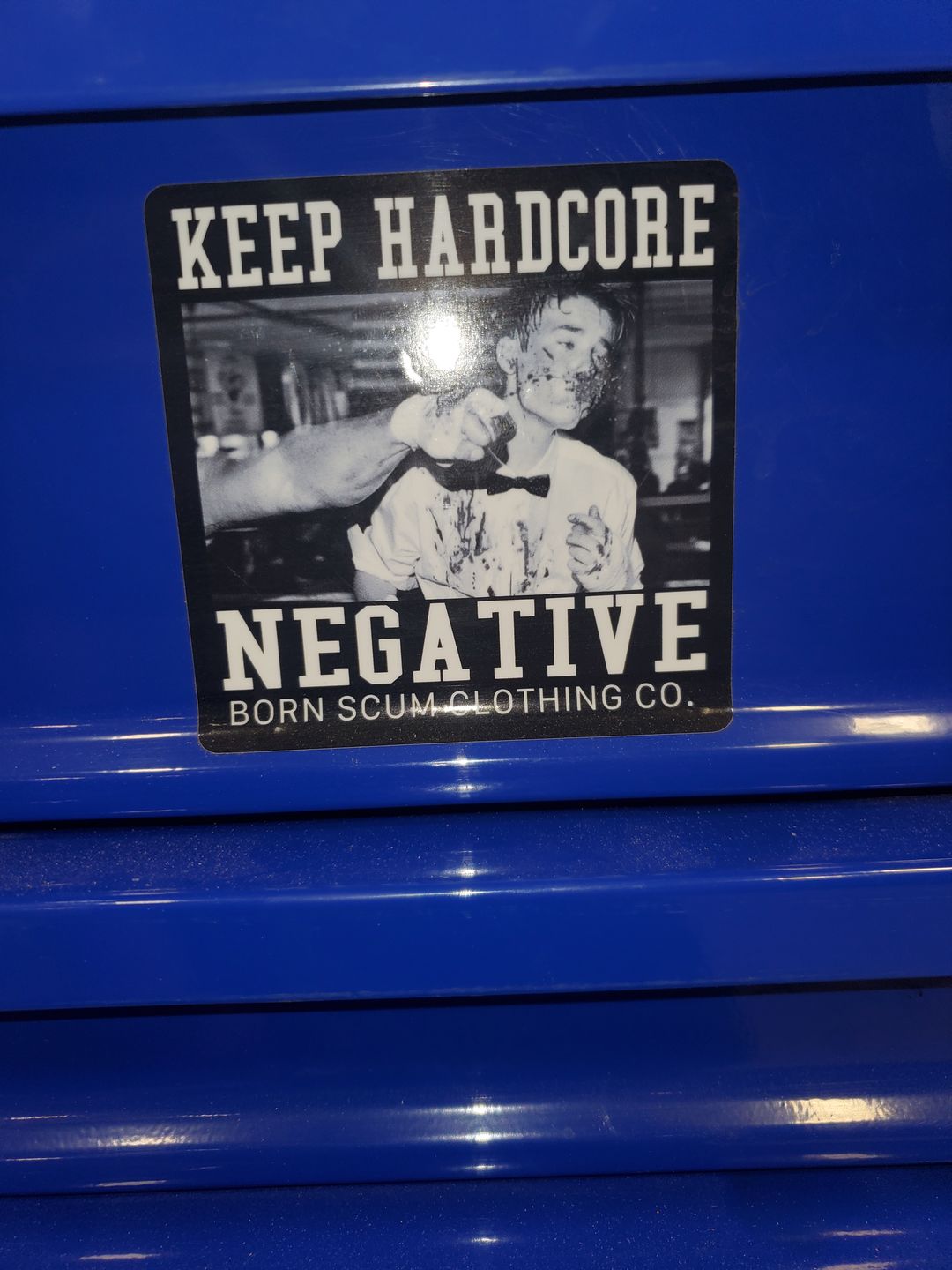 Customer photo review of KEEP HARDCORE NEGATIVE STICKER