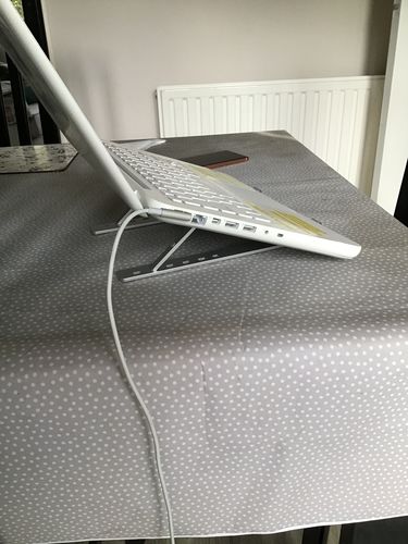 Customer photo review of Laptop Stand | Aluminium, Portable & Foldable