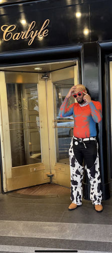 Customer photo review of Mens Print Stretch Long-sleeved Triangle Jumpsuit SKUI68450