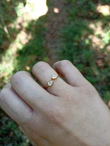 Customer photo review of Moonstone Teardrop Ring (Gold)