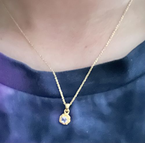 Customer photo review of December Birthstone Necklace (Tanzanite)