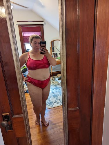 undefined review of Hot Pink Glitter Scoop Top Final Sale image 1 out of 1