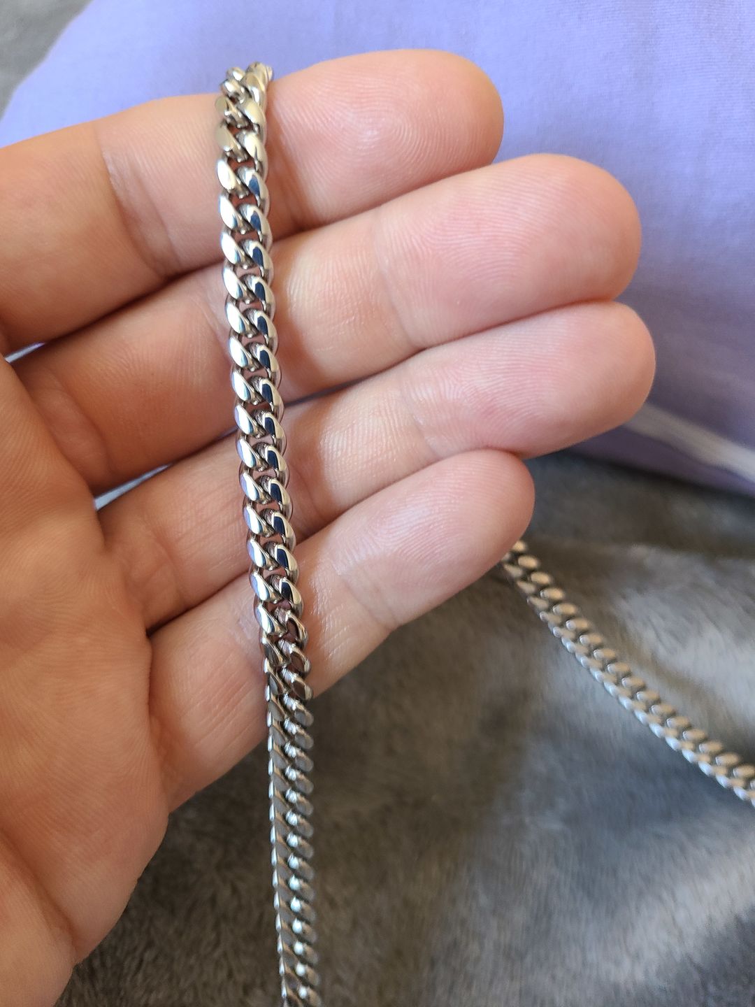 Customer photo review of CLEAN CUBANA. - 6MM WHITE GOLD