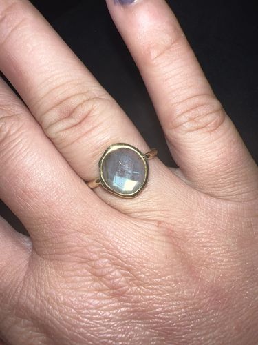 Customer photo review of Irregular Labradorite Ring (Gold)