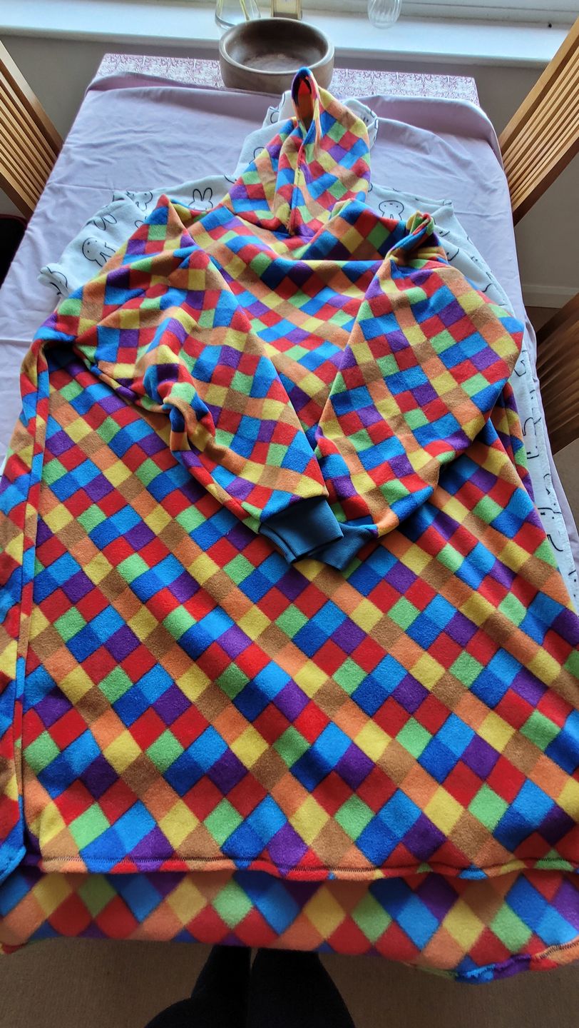 Customer photo review of Multicoloured Squares Anti Pill Polar Fleece Fabric