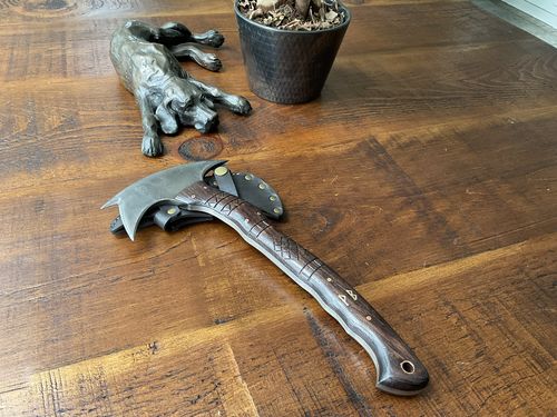 Customer photo review of Сustom made " Crazy Horse " Tomahawk