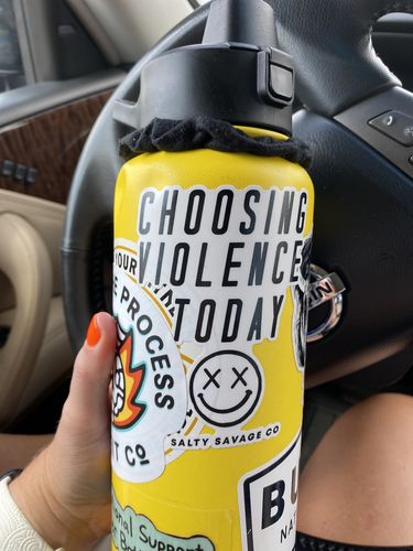 Customer photo review of Salty Savage “CHOOSING VIOLENCE TODAY” Decal | Black/White