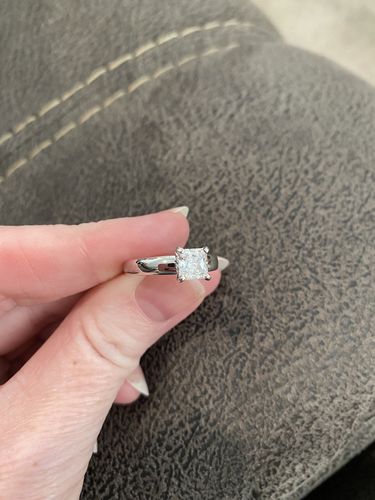 Customer photo review of Solitaire 1.2ct Princess CZ Ring in Sterling Silver