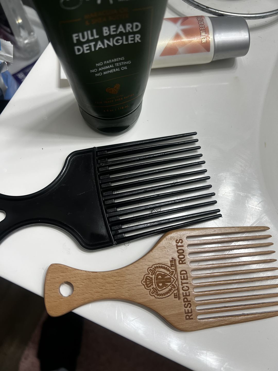 Customer photo review of Respected Roots Wooden Pick (or comb)