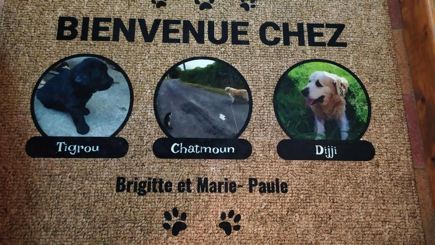 Customer photo review of Photo avec porte-nom - Paillasson personnalisé
