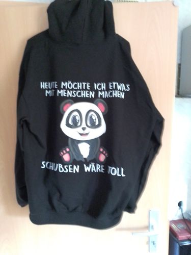 Customer photo review of Schubsen Panda  - Hoodie Unisex Rückendruck