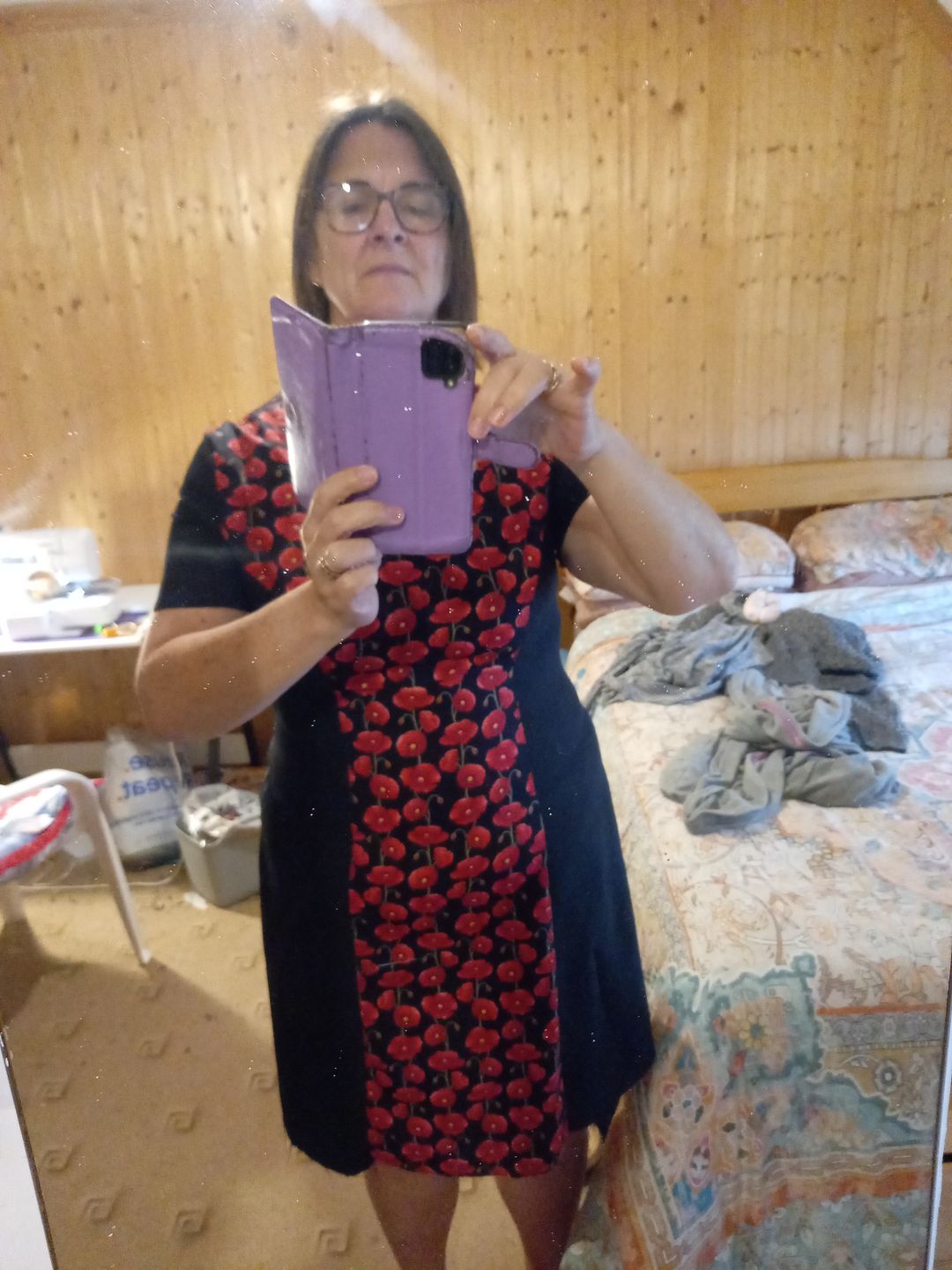 Customer photo review of Poppies Rose & Hubble Cotton Poplin Fabric
