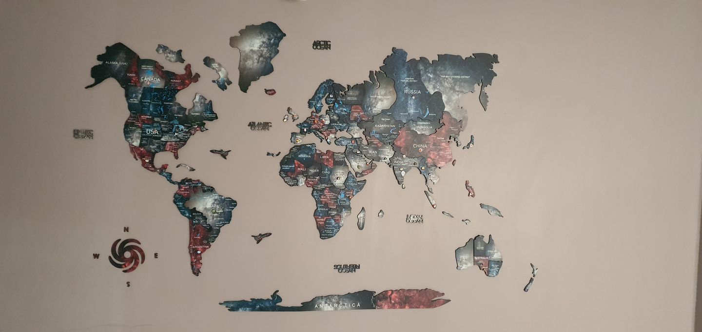 Customer photo review of 3D Wooden World Map Alcor