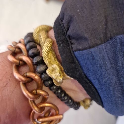 Customer photo review of Brass Double Snake Bracelet