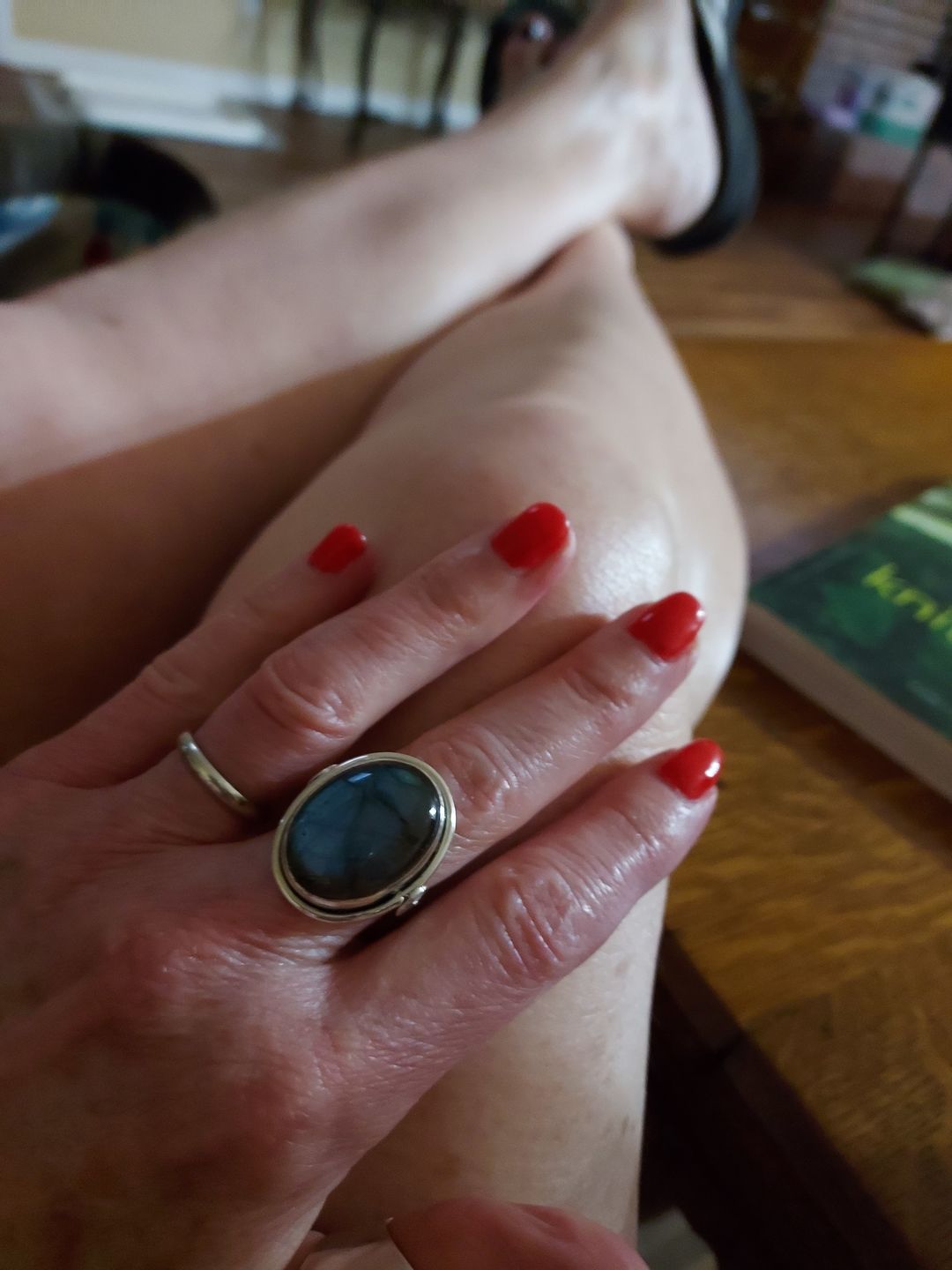 Customer photo review of Labradorite Leaf Ring Sterling Silver