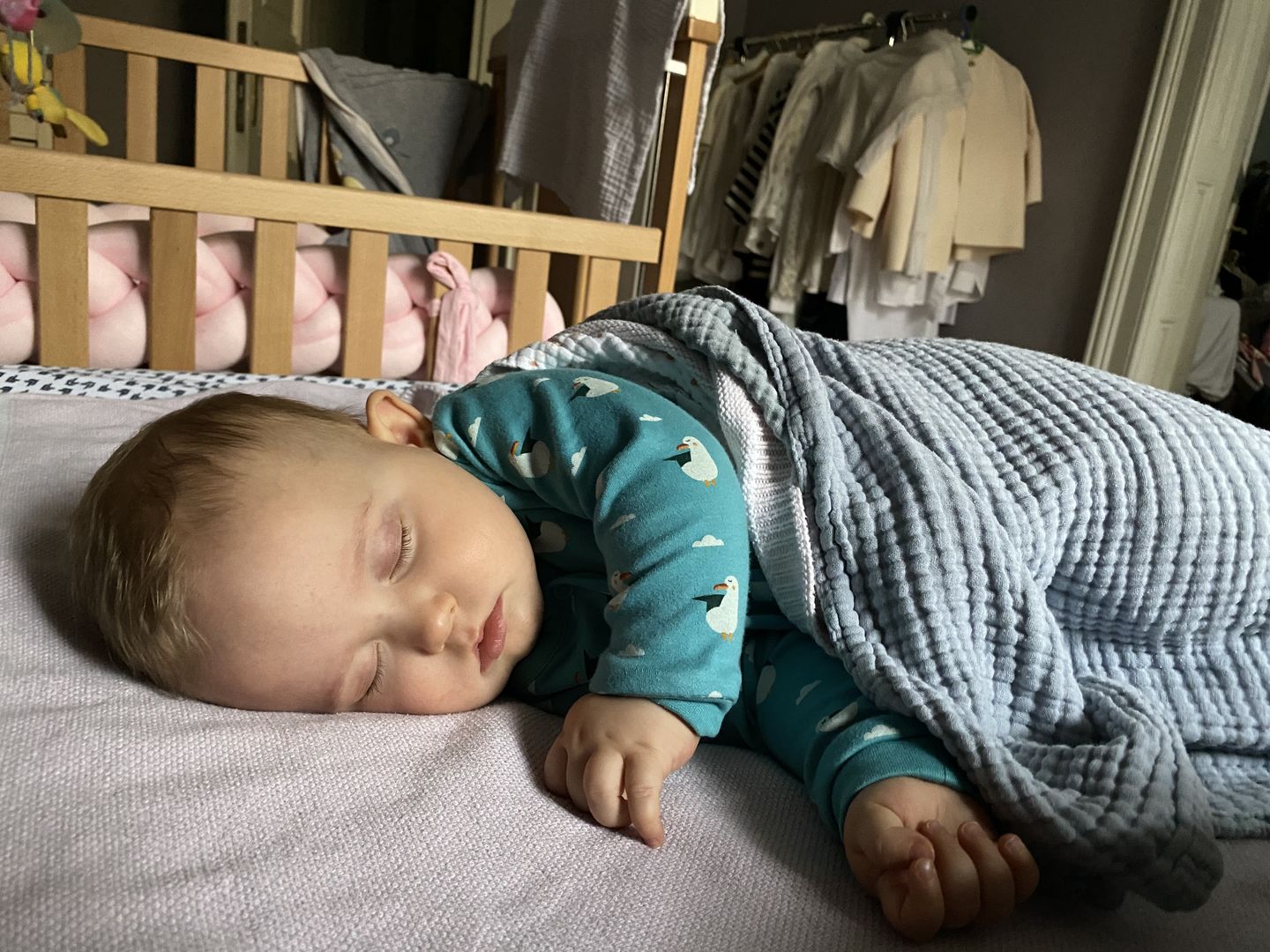 Customer photo review of Summer Seagull Organic Babygrow