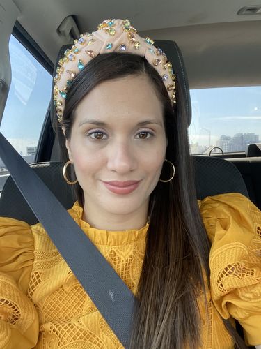 Customer photo review of PASTEL GARDEN CANDY JEWELED KNOTTED HEADBAND