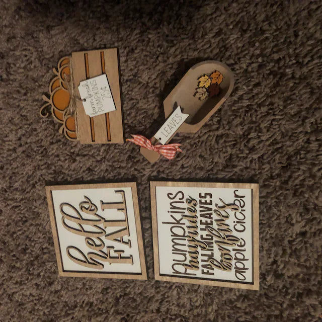 Customer photo review of Classic Autumn Themed Tiered Tray Decor Bundle