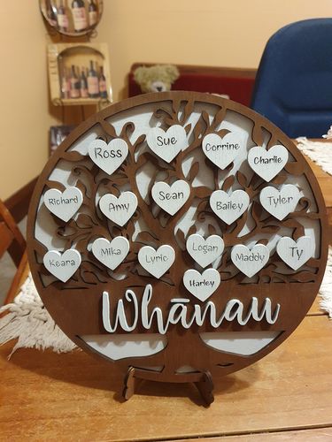 Customer photo review of Additional Hearts - Personalised Family Tree