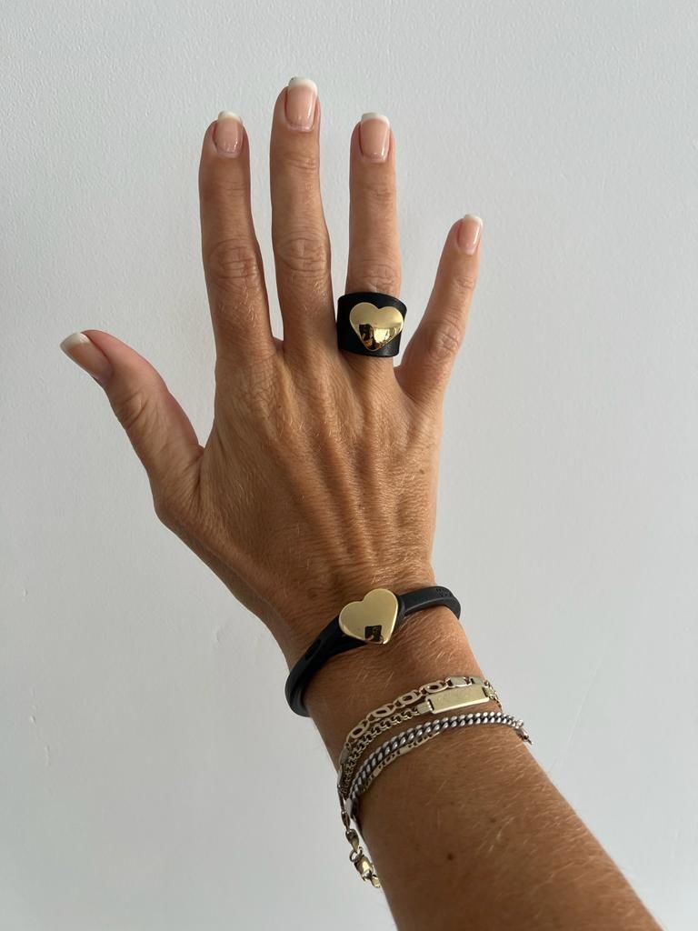 Customer photo review of Bracciale pelle Cuore Mio Oro Tulsi
