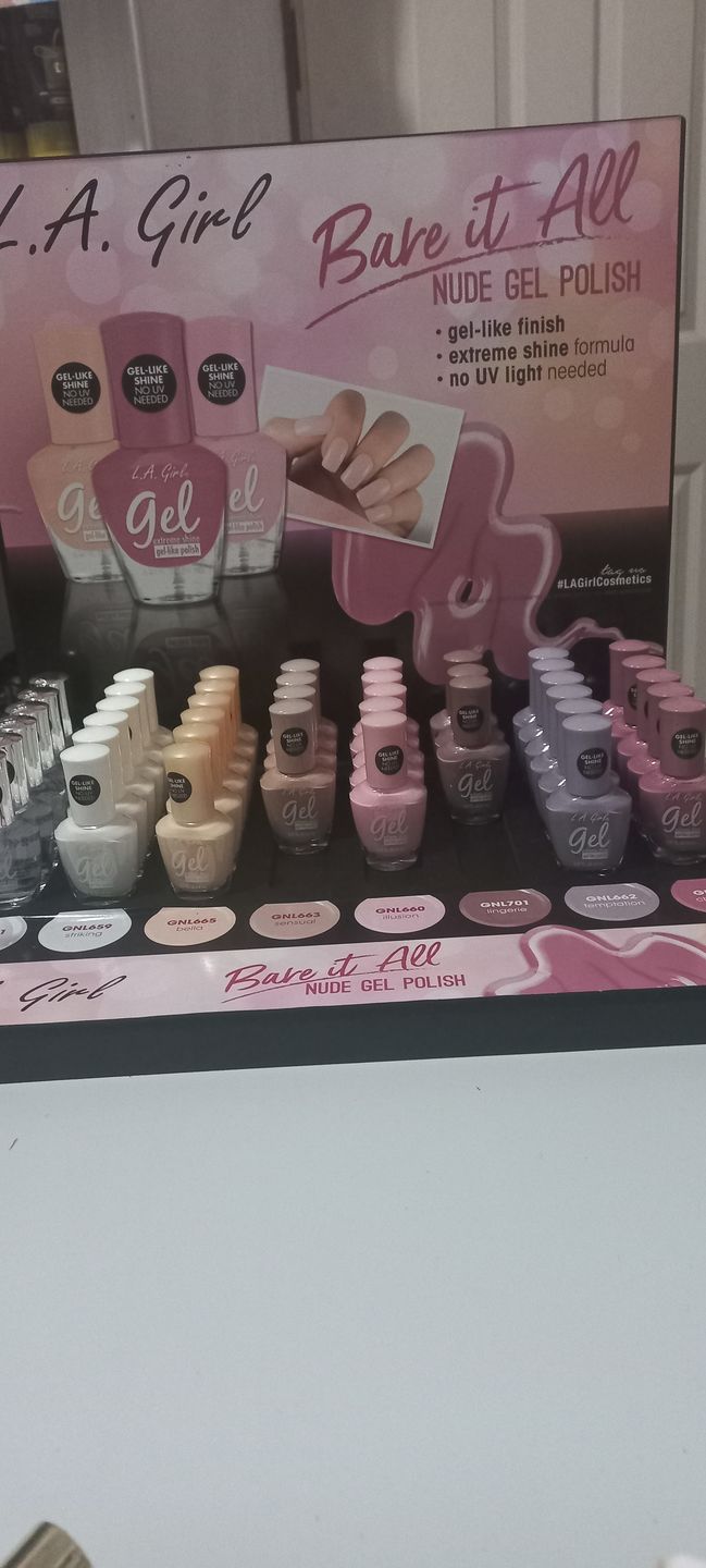 Customer photo review of L.A. Girl Gel Nude Nail Polish - Wholesale Display 48 Units (GPD402)