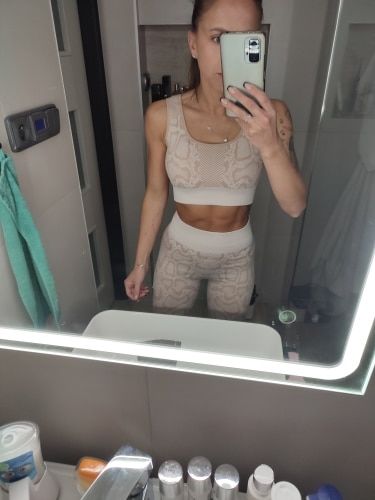 Customer photo review of Viper Leggings + Sports Bra - natural