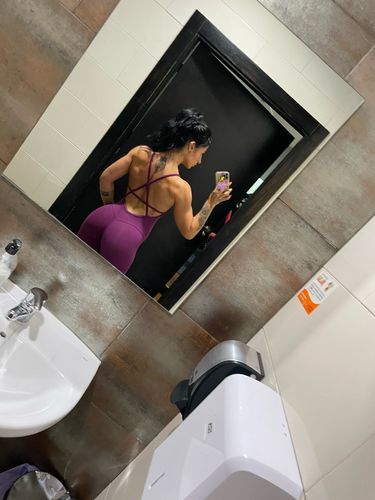 Customer photo review of Fever Jumpsuit Shorts (Purple)