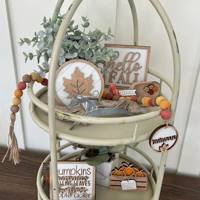 Customer photo review of Classic Autumn Themed Tiered Tray Decor Bundle