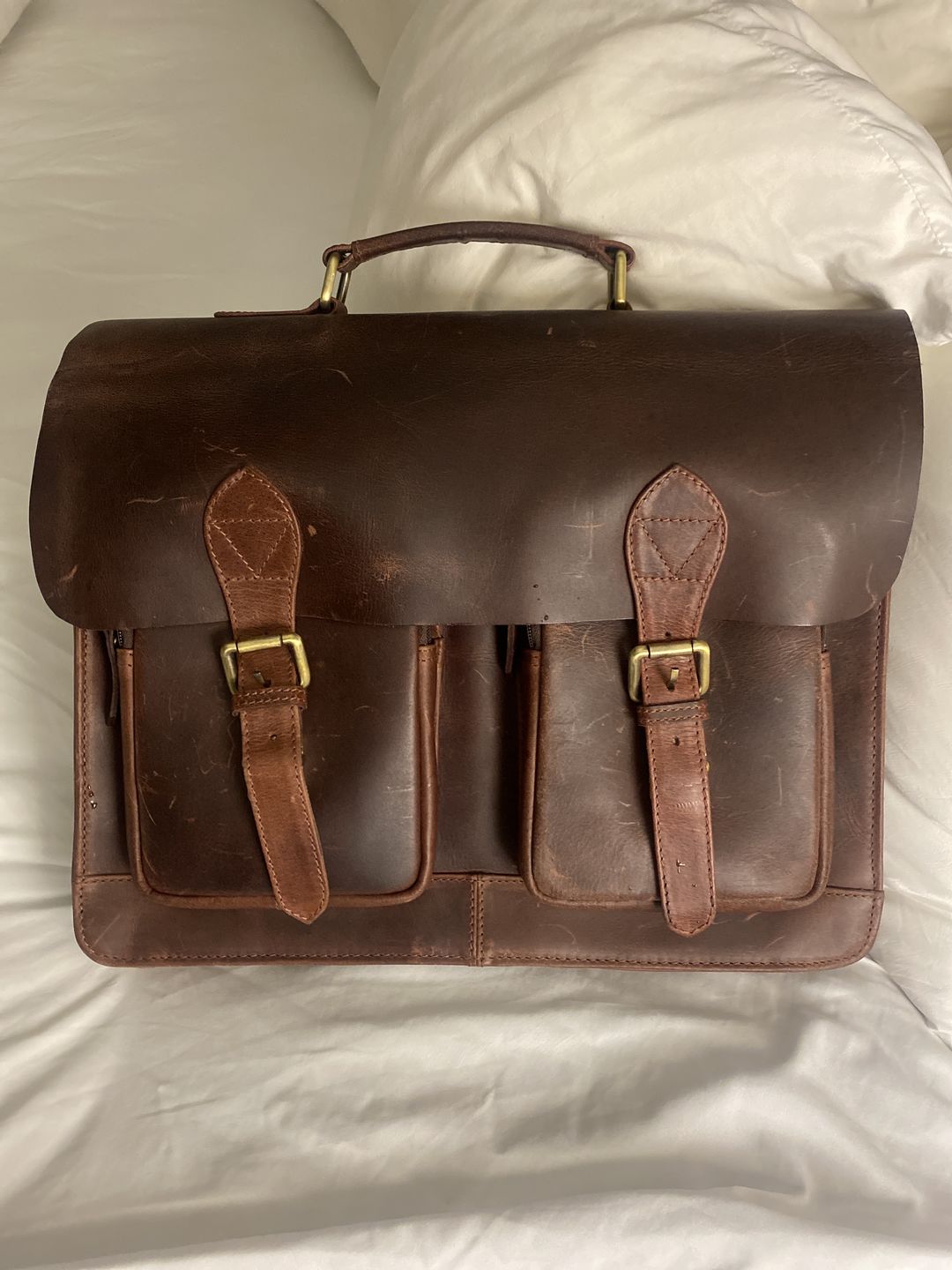 Customer photo review of Retro Buffalo Leather Briefcase