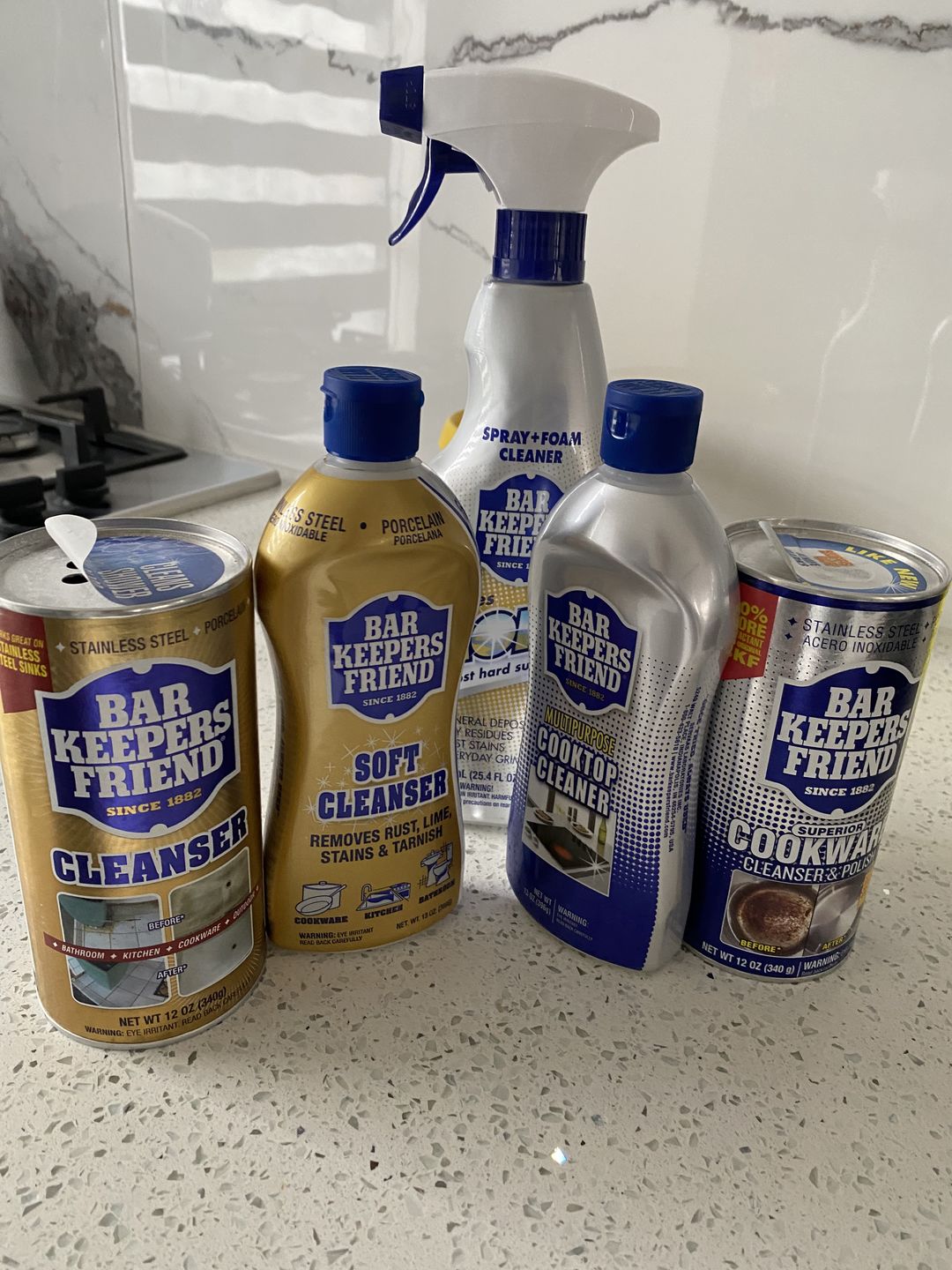 Customer photo review of Bar Keepers Friend 5 Piece Spring Cleaning Kit